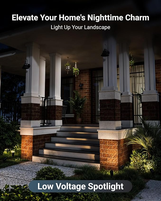 Sunco Low Voltage Landscape Spotlights 12V, Selectable CCT 2700K/4000K/5000K