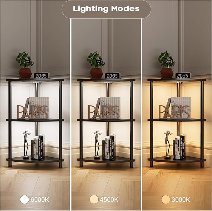 2-Pack Under Shelf Lighting for 3 Tier Corner Shelf Stand, Ultra-Bright 10