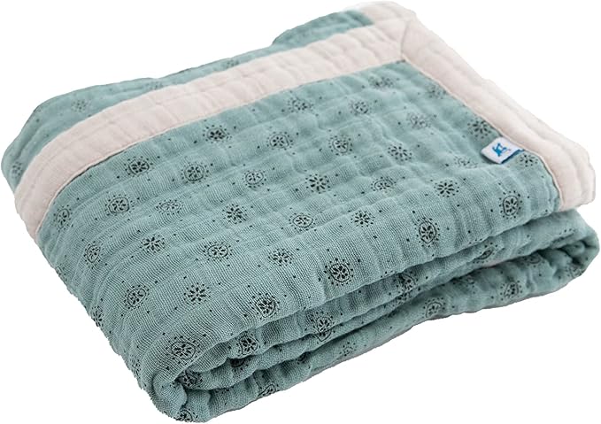 Little Unicorn Newborn Receiving Quilt | Ultra- Soft, Multi-Layered Muslin Fabric | Gift for Newborns & on-The-go (WallFlower)
