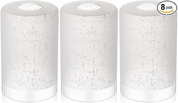 8 Pcs White Linen Frosted Glass Shade Replacements