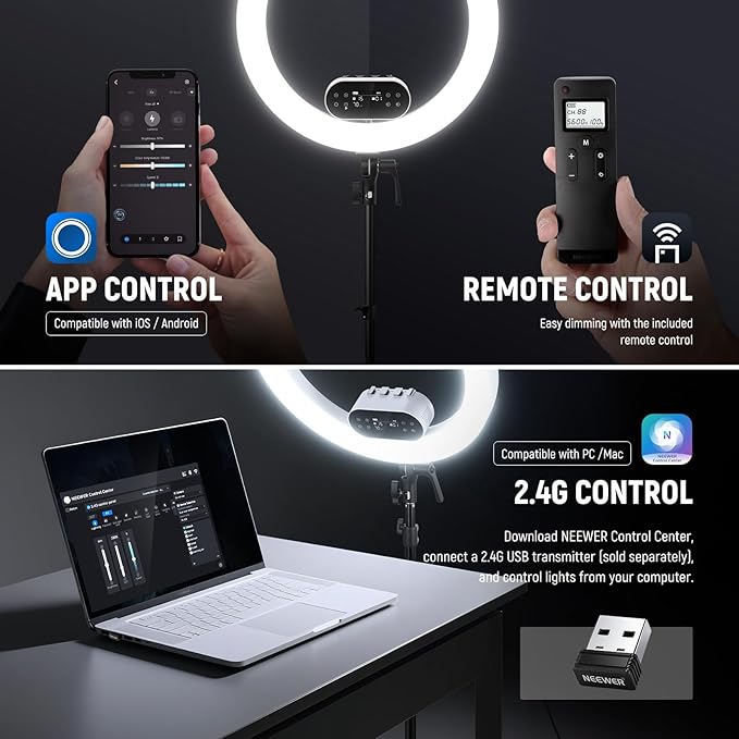 NEEWER 19" 100W High Power LED Ring Light