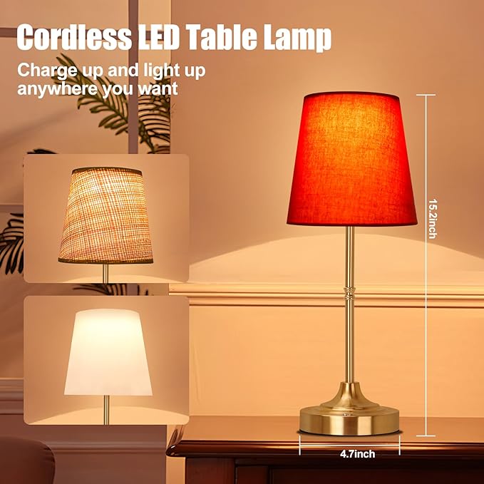 Portable Cordless Table Lamp 5200mAh Rechargeable Battery Powered Lighting