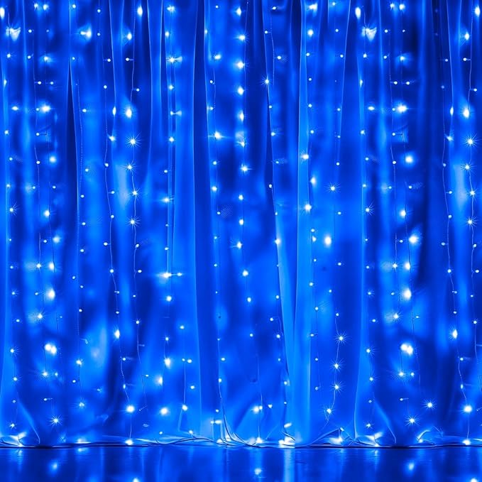 Dazzle Bright 300 LED Curtain String Lights, Christmas Fairy Lights