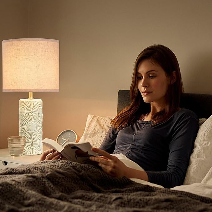 20.75" White Ceramic Lamps Set of 2