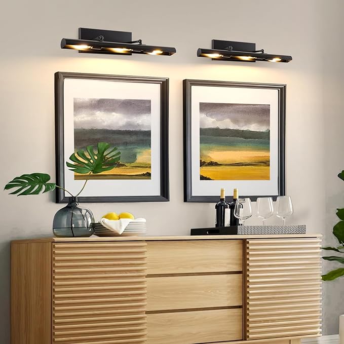 BELS Picture Lights for Wall Hardwired, 3-Light 2700k, Non-Dimmable, 270°