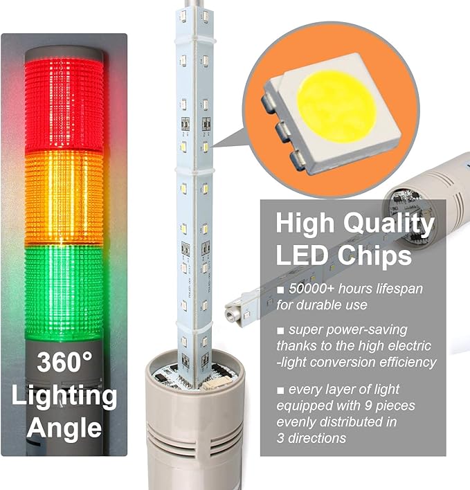 12V LED Tower Stack Lights, Industrial Warning Signal Lights Tower Lamps