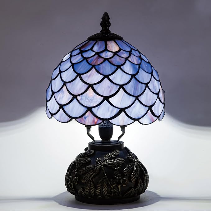 Tiffany Style Table Lamp, Gradient Stained Glass Wisteria Desk Lamp