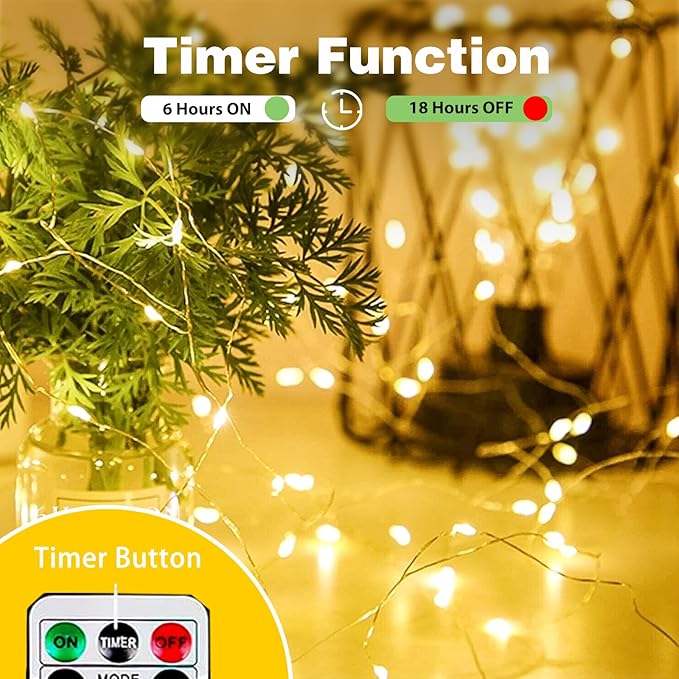 2-Pack Fairy Lights Battery Operated