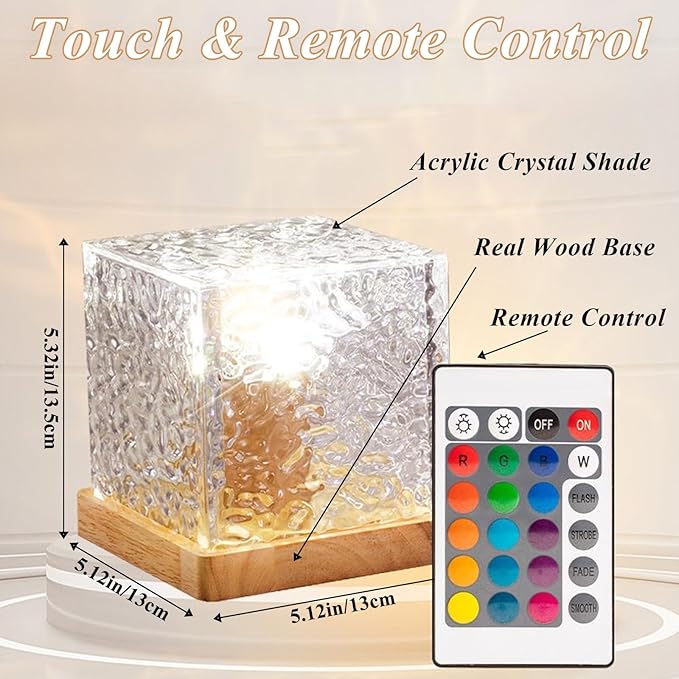 Aurora Ocean Wave Lights Projector Rechargeable, Touch Cube Color Changing Light