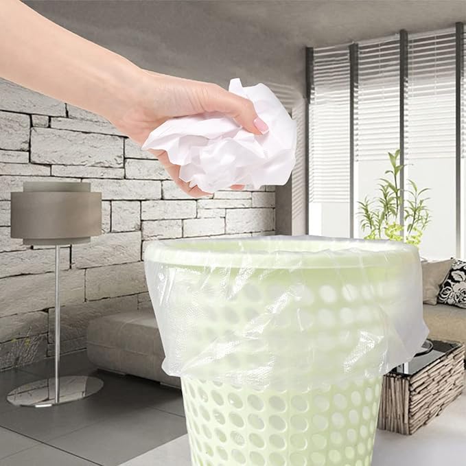 Trash Bags 13 Gallon, 20 Count, Medium Garbage Bags, No Flaps/Ties, 62x75cm,16.8g/pcs, Unscented, White