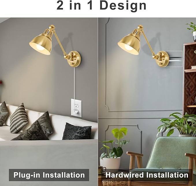 Plug in Wall Sconces Set of Two