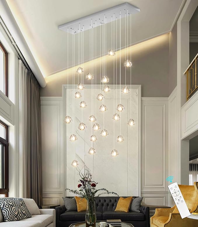 LED Rectangular Chandeliers for Ding Room Light Dimmable Living Room High