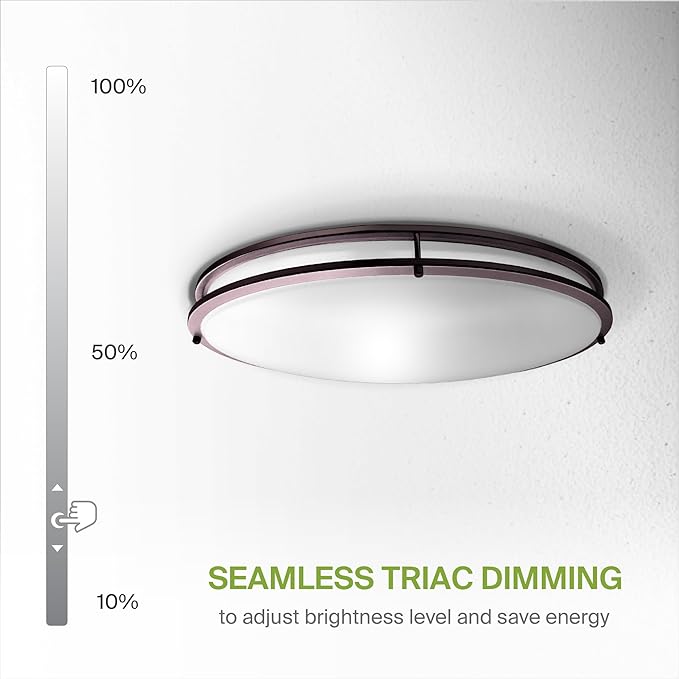 ASD LED 32" Oval Flush Mount Lighting, Close to Ceiling Light Fixture | 5CCT