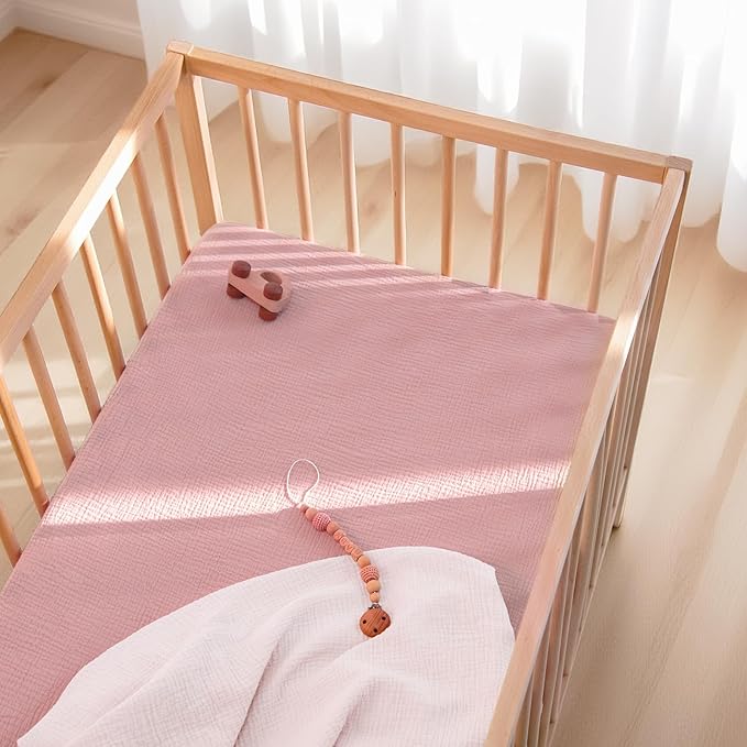 Lulu Moon Muslin Crib Sheets - Fitted Crib Mattress Sheets for Boys and Girl - 28"x 52", 2 Pack