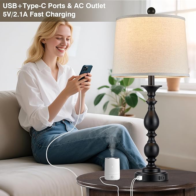 28" Tall Modern Table Lamps Set of 2