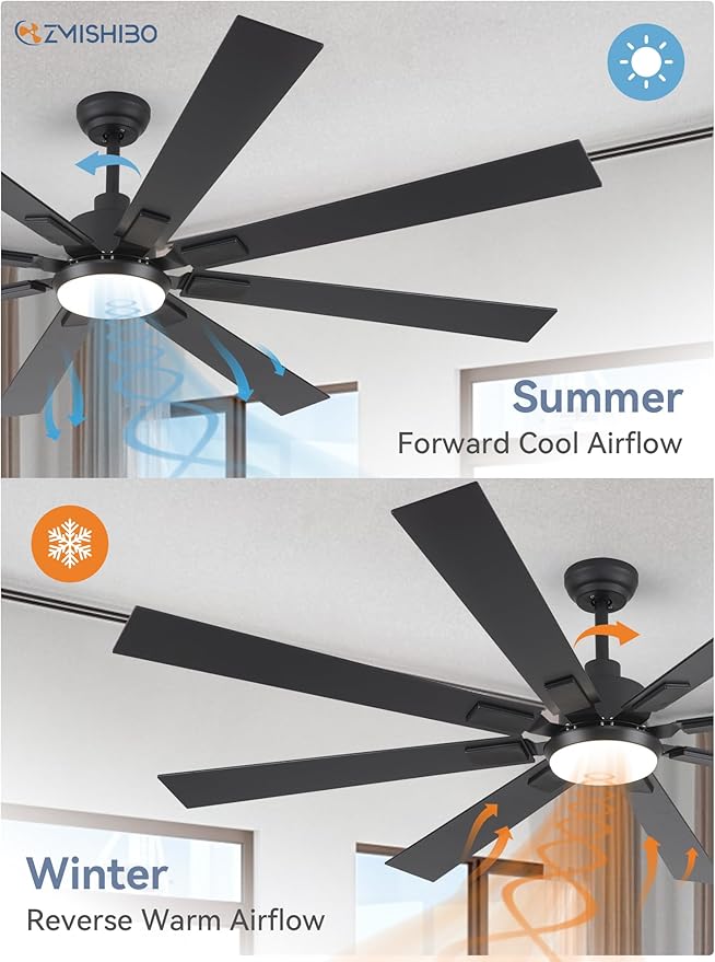 ZMISHIBO 72 inch Large Ceiling Fans