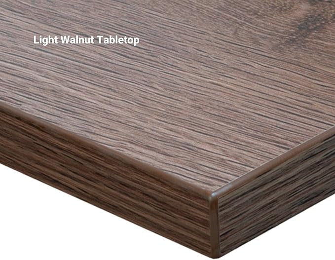 Progressive Desk Stand Up Adjustable Height Electric Standing Desk - 60"x30" Dual Motor, Computer Workstation Sit Stand Table for Home Office - Light Walnut, White Frame