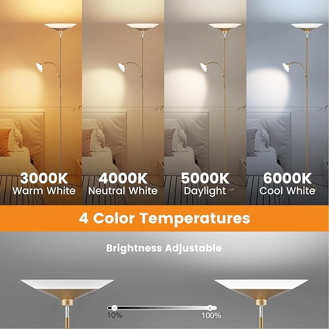 Gold Torchiere Floor Lamp