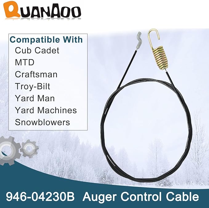 Auger Control Cable 946-04230B for Cub Cadet Craftsman Troy-Bilt MTD Yard-Man Snow Blowers Replace 746-04230 746-04230A 946-04230 946-04230A Auger Clutch Cable
