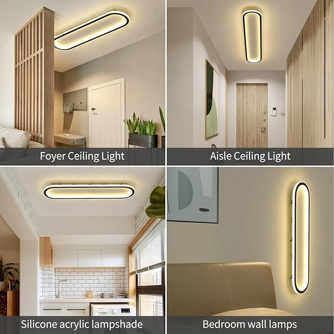 39”Flush Mount CeilingLight, Modern LED Hallway Light Fixture Dimmable