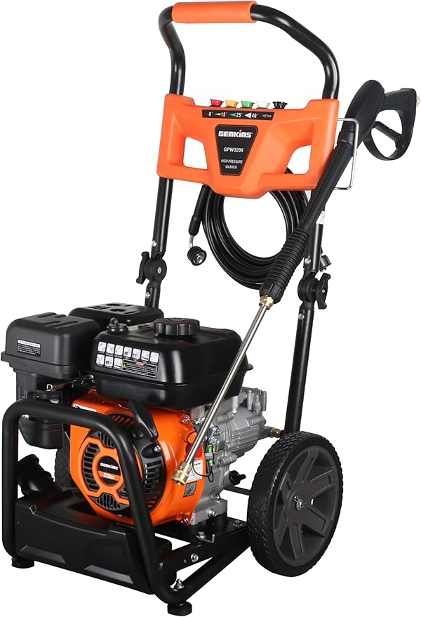 GPW3200 Gas Powered Foldable Pressure Washer 3200 PSI and 2.5 GPM, Soap Tank and Five Nozzle Set | Compact & Foldable