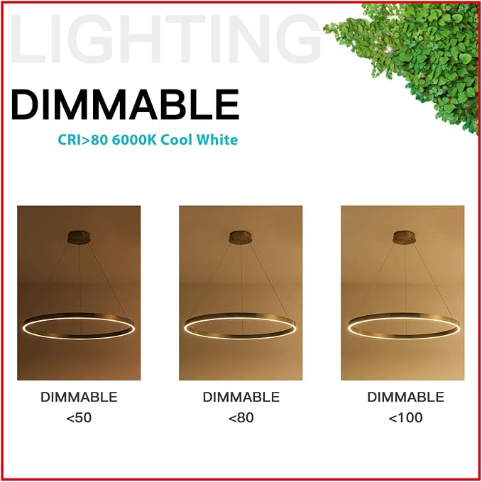 MADEM 31.5'' LED Modern Chandelier 1-Ring Circular Dimmable Pendant Light Flush