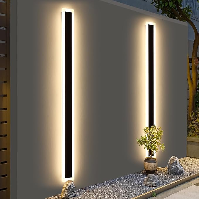 Upgrade Widened 2 Pack LED Outdoor Wall Lights, 71inch Modern Lighting Fixture