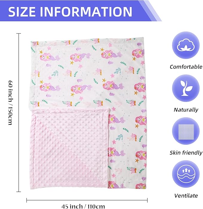 iEvolve Baby Nursery Bed Blankets Ultra Soft Double Layer Mini Blanket Minky Blanket Receiving Blankets Shower Gifts(Flower,45 * 60in)