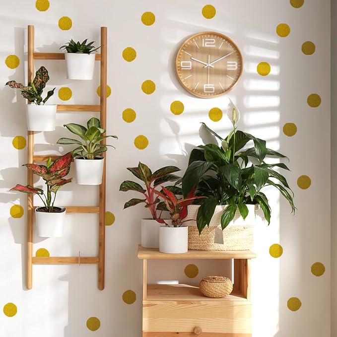 Gold Dots Wall Decals(200 Dots/2 Inch), Posh Polka Dots Wall Sticker for Girls Bedroom Playroom