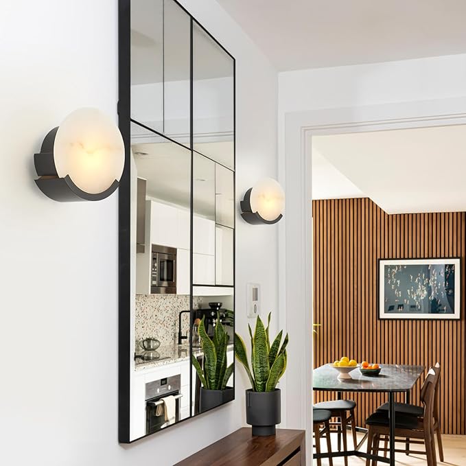 1-Light Black Modern Wall Sconces