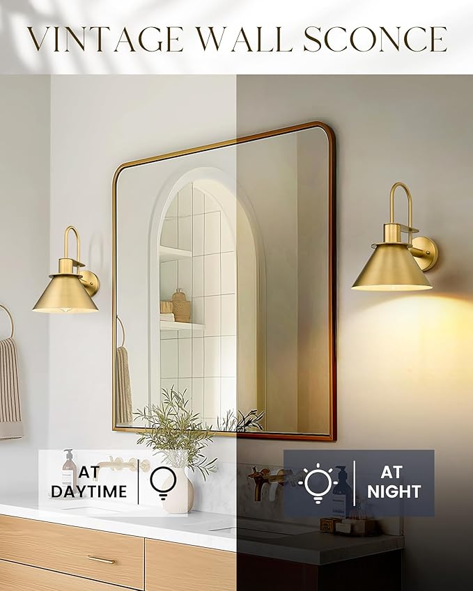 Brass Wall Sconce, HWH Modern Wall Light Sconces