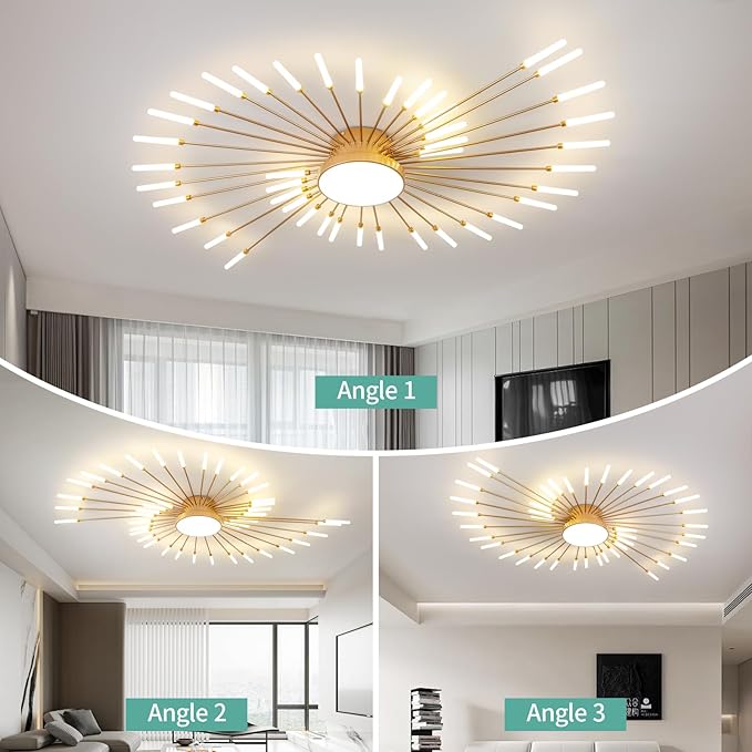 ziidoo Modern Ceiling Light, 42+1 Lights Metal Firework Designed Chic Led