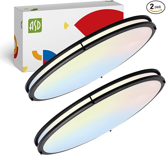 ASD LED 32" Oval Flush Mount Lighting, Close to Ceiling Light Fixture | 3CCT