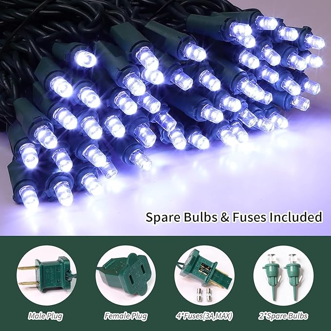 LAMPHOME 150 LED White String Lights