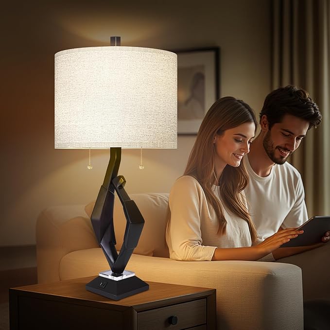 Scenekoy Sculptural Resin Table Lamp Set of 2