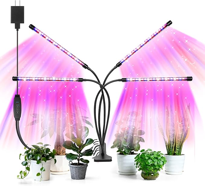 Led Grow Lights, 4 Heads Red Blue Plant Light