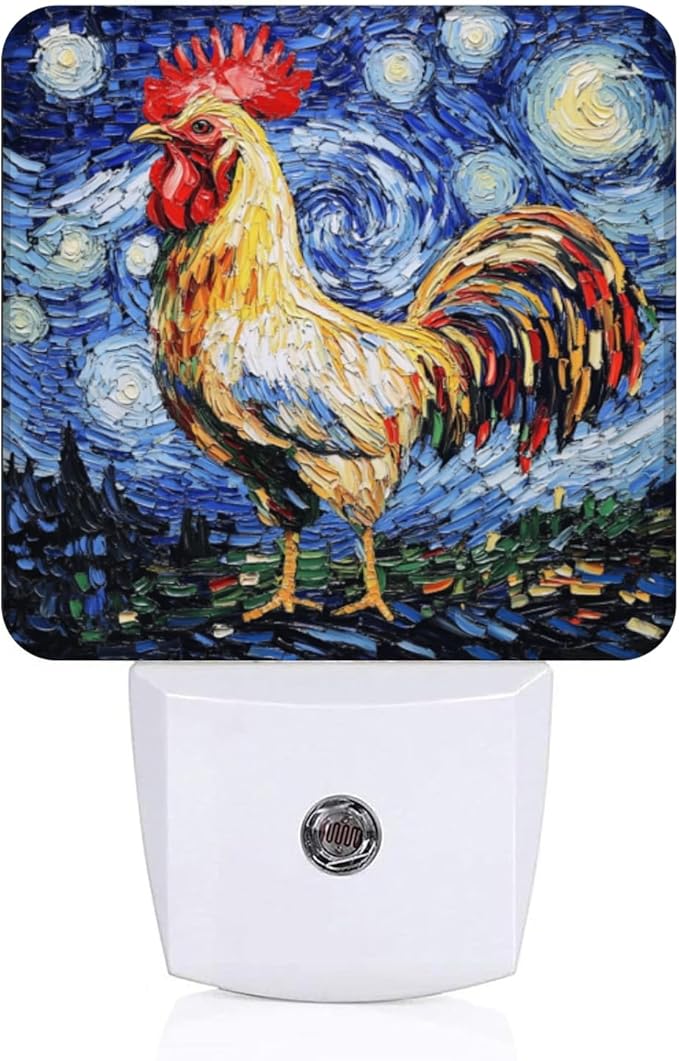 Lights by Night Decorative LED Night Light, Starry Night Rooster Night Lights
