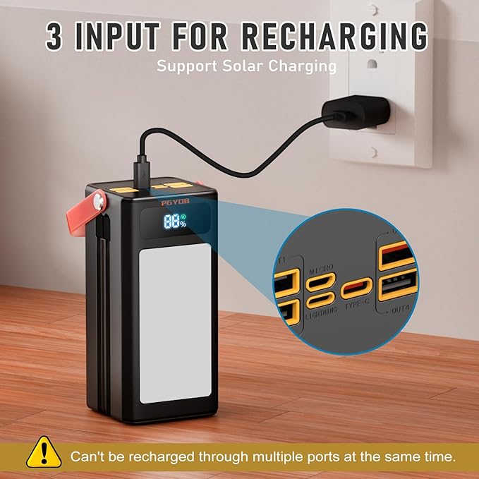 Portable Power Bank Power Station, 27000mAh Outdoor Generator with SOS Light, Backup Battery Charger for MacBook, iPhone, Samsung, Home use, Outdoor Camping, RV Trip