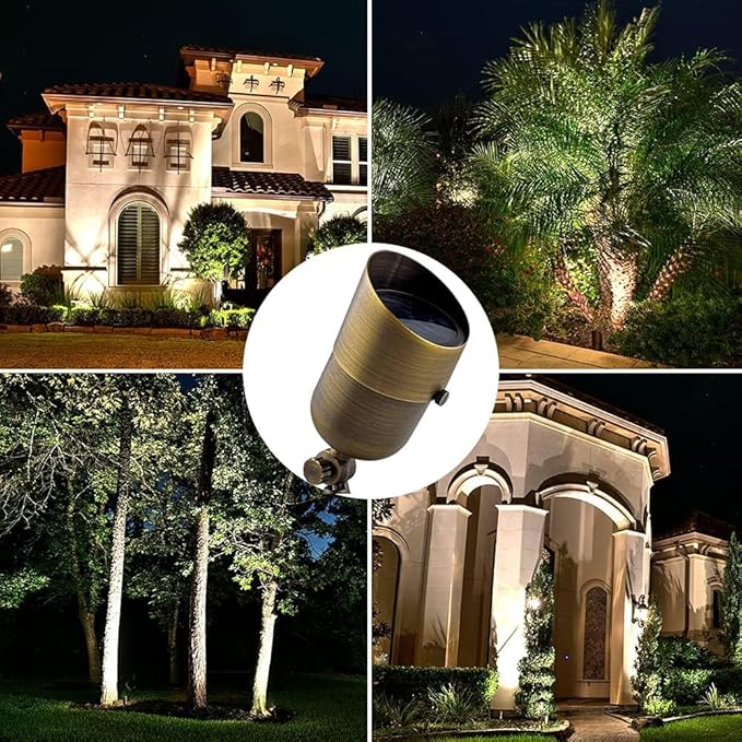Solid Brass Spot Lights Outdoor 101-12V Low Voltage Landscape Lights, Bronze