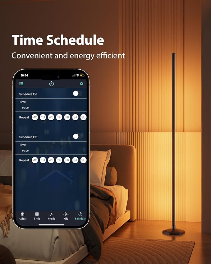 Corner Floor Lamp, Dimmable LED Corner Lamp