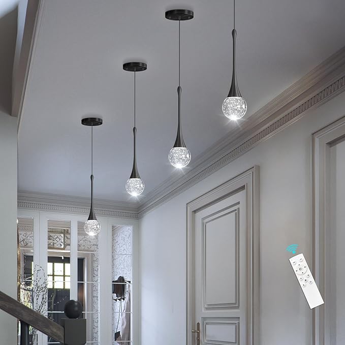 Modern Pendant Lights for Kitchen Island LED Dimmable Crystal Glam Ceiling