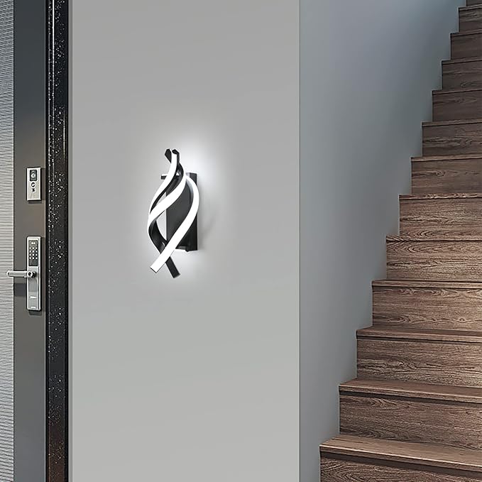 DELIPOP Wall Sconces, Spiral Modern LED Wall Sconce Lighting, 21W 6500K Cool