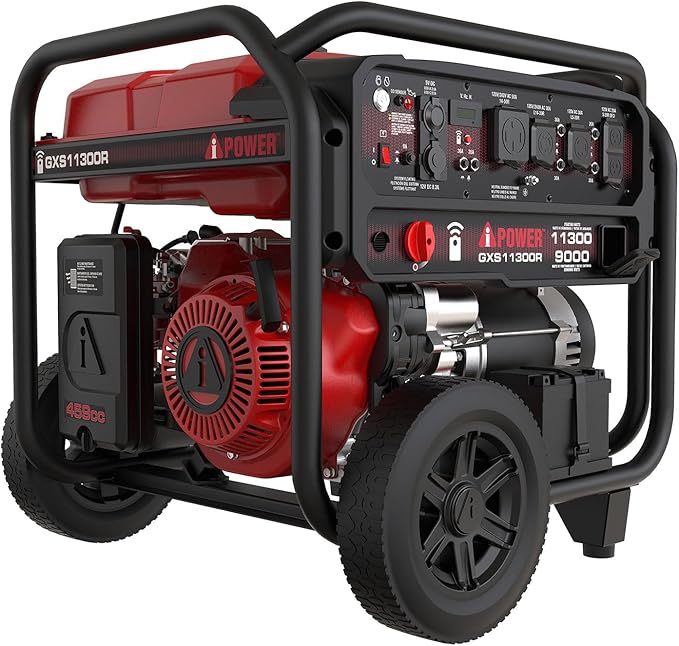 A-iPower 11300-Watt Remote Start Portable Generator Gas Powered, Heavy Duty Generators with 459cc OHV Engine forHome Use, Jobsite, Emergency, Power Outages (GXS11300R)