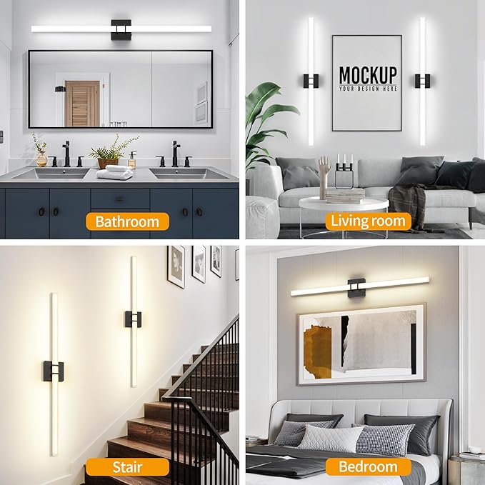 Modern Black Vanity Light Bar 40 Inch, 30W 5CCT Dimmable Bathroom Light