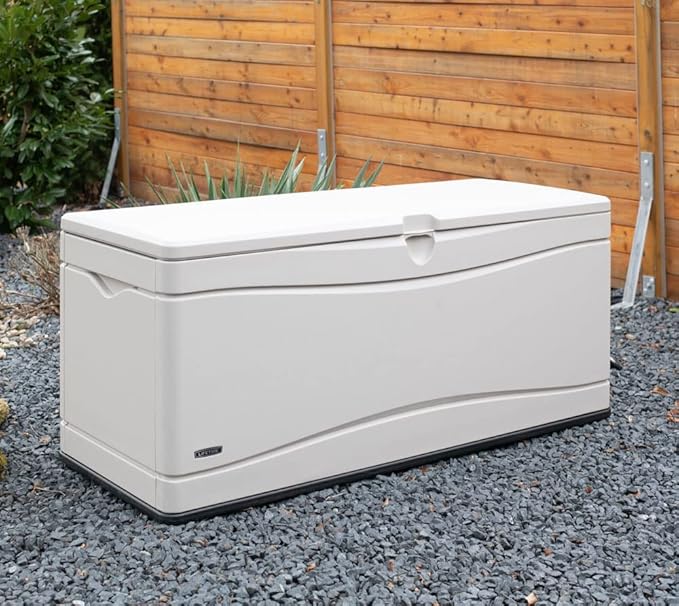 Lifetime 60040 Deck Box, 130 Gallon, Desert Sand