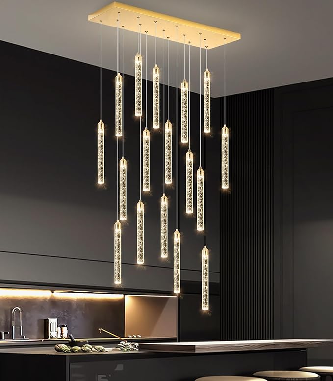 Rectangular Chandeliers 17-Lights Long Light