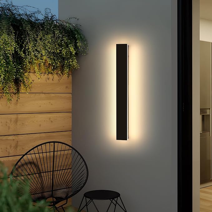 23.6inch Modern Outdoor Wall Light, LED Long Wall Sconces Lighting 3 Color