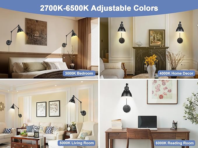 2 Pack Plug in Wall Sconces