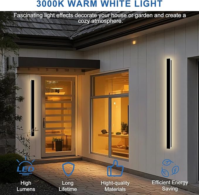 Modern Outdoor Wall Light, 59 Inch Long Outdoor Wall Sconces