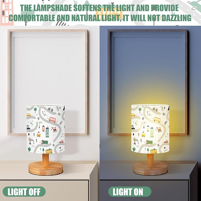 VIHOSE Transportation Kids Table Lamp